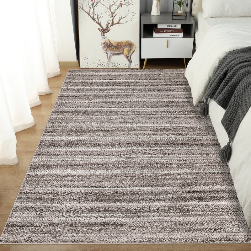 Machine Washable Rug for Living Room Bedroom Non-Slip Low Pile Rubber Backing Area Rug for Farmhouse Playroom Office Kitchen Dining Room Dorm and Bedside Decor
