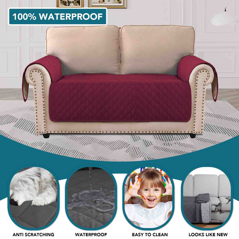 Polyester Sofa Slipcover, Burgundy