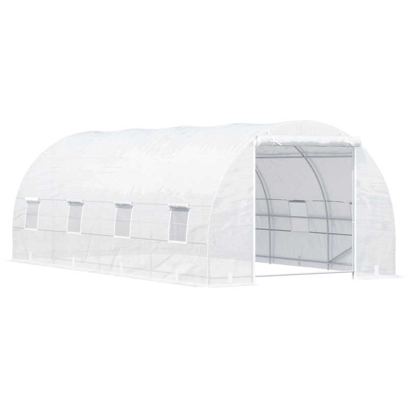 Serre extérieure d'extérieur 20 pi x 10 pi x 7 pi Outsunny, Blanc