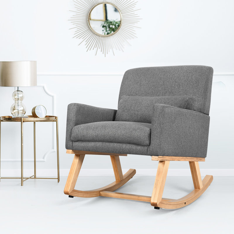 Solid Wood Rocking Chair, Grey