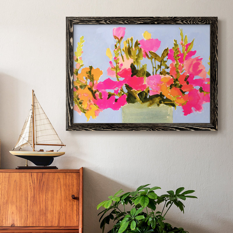 "Saturé Spring Blooms I", reproduction d'art sur toile, Noir, H 26 po x l 38 po x P 1,5 po
