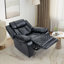 Ensemble de 3 fauteuils de cinéma maison inclinables électriques en similicuir avec appuie-tête réglables, éclairage DEL, tablette rabattable, porte-gobelets dissimulés et chargeur sans fil-888090927-888090923