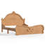 Lit plateforme sculpté vintage avec tête de lit, cadre en bois massif, sommier à lattes, profil bas, naturel-892500545-892500551