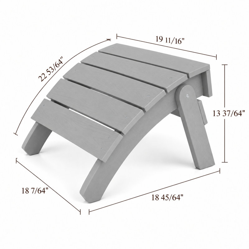 Repose-pieds Hiir Adirondack, repose-pieds pliable extérieur en plastique Adirondack , Gris