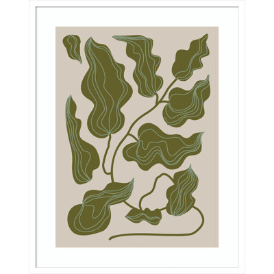 Expressive Abstract House Plant Green Print