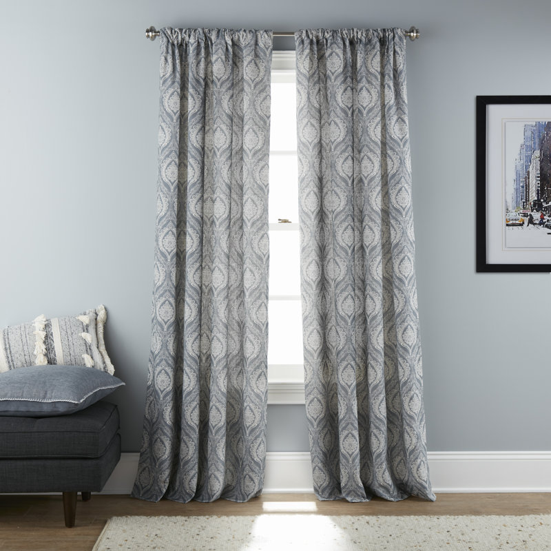 Rainsville Semi Sheer Curtain Single Panel, Gray