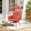 Chaises longues pivotantes de patio, chaise d'œuf en acier de rotin de Pe pour la maison de patio