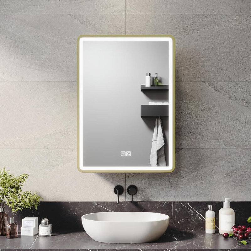 Daquavion W H Wall Mounted Required Medicine Cabinet Mirror 2 Adjustable, White, 70cm H x 50cm W x 13cm D