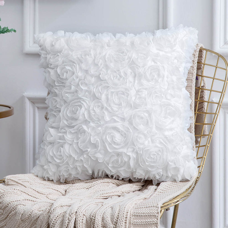 Microsuede Throw Pillow, White, 20" x 20"