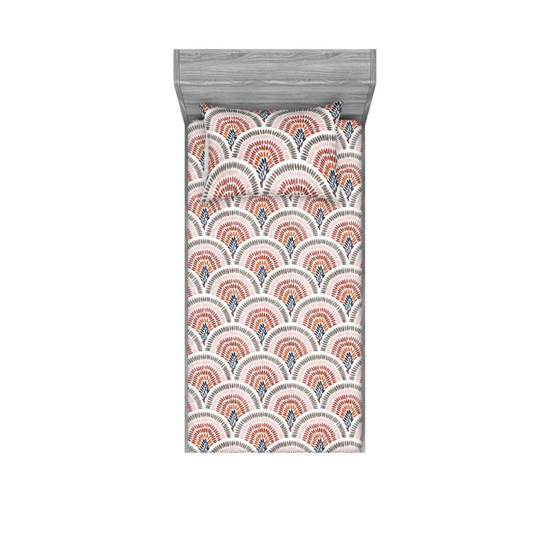 Microfiber Sheet Set, Twin XL Sheet Set with 1 Pillowcase, Blush Rust and Army Green