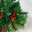Ensemble de 2 lampadaires de Noël pré-illuminés, urne de Noël lumineuse avec nœud à carreaux, pommes de pin et baies rouges, décoration artificielle extérieure pour l'entrée de votre porte.