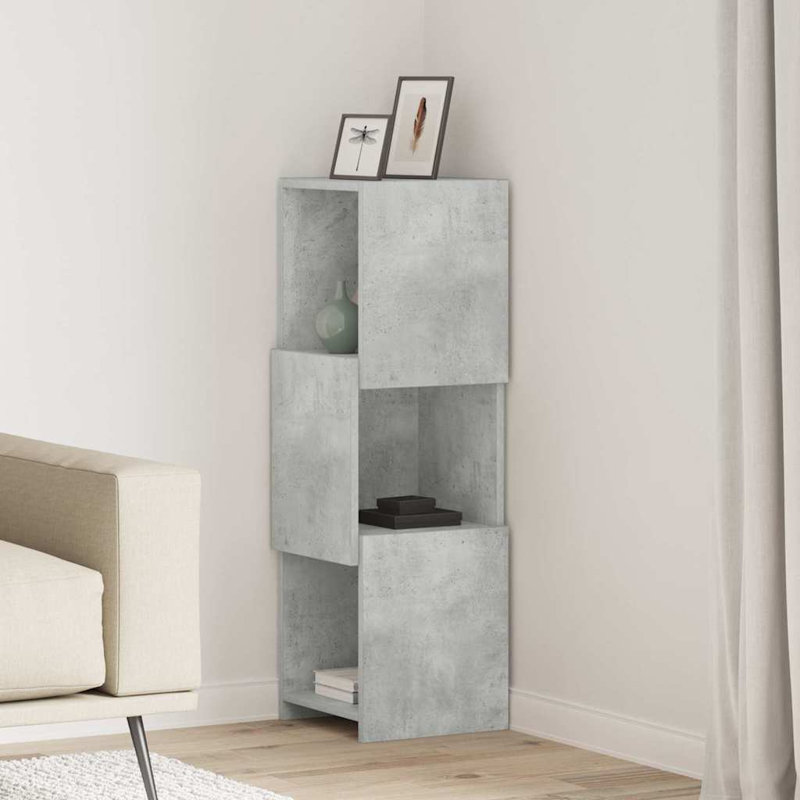 Corner Accent Chest, 95cm H x 30.5cm W x 30cm D, Concrete Grey