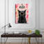 Toile, art mural, chat noir, rose, décoration de salle de bain, affiche rétro, décoration intérieure-1765555491