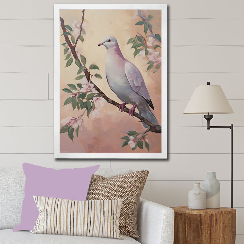 Impression sur toile Dove, H 32 po x l 16 po x P 1 po, Cadre simple blanc