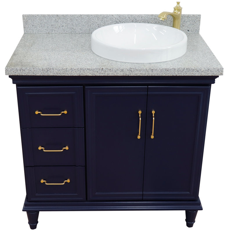 Ensemble de meuble-lavabo simple 37 po Levens, Bleu