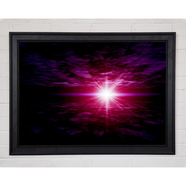 Ebern Designs Pink Sun Star Skies - Single Picture Frame Print ...