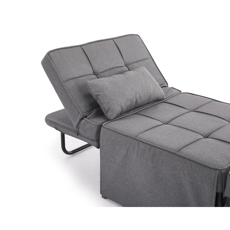 Kathay Single 75cm Upholstered Futon Chair, Dark Grey