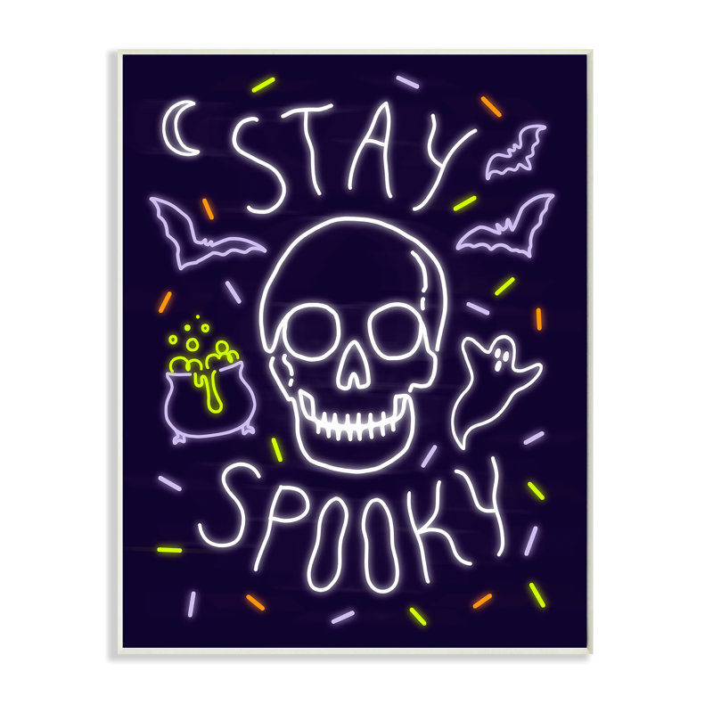 Stay Spooky Quote, H 19 po x l 13 po x P 0,5 po, Plaque murale