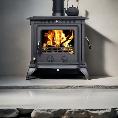 Deluxe wood-burning real fire fireplace heater