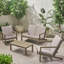 Mobilier de patio d'extérieur 4 pièces Leah Chat