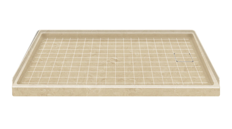 Base de douche 60 po x 30 po à simple seuil, Camée, Droite