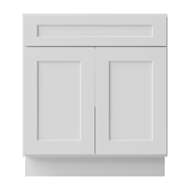 Armoire de cuisine en bois massif prêt à assembler Sinber, Blanc, 30"
