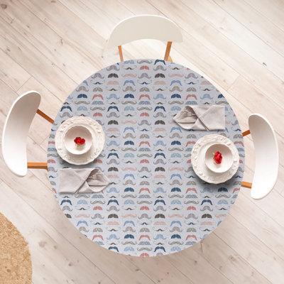 East Urban Home Retro Fitted Round Tablecloth Multicolor