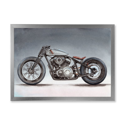 Moto personnalisée sur fond gris - impression sur toile