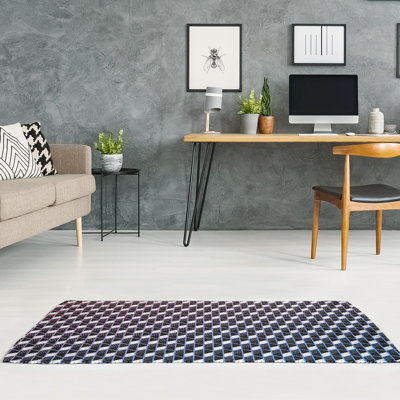 Tapis de zone rouge/noir géométrique dégradé