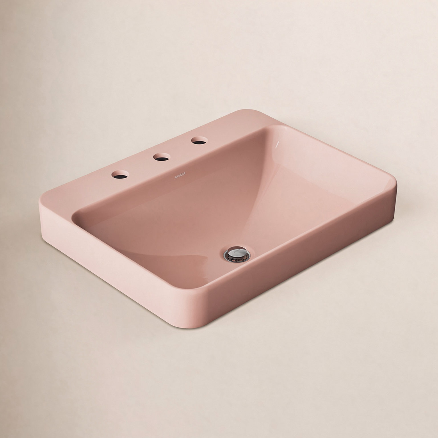 Vox Rectangular Vessel Sink, 3, Peach Blow