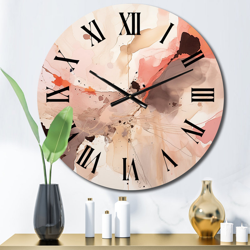 Horloge murale en métal Distant Clouds Abricot Crush Infusion III, Moyenne