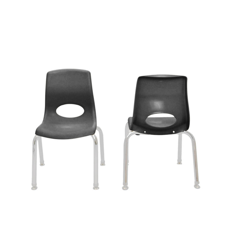 Chaise Myposture Plus - ensemble de 2 avec pieds chromés, Noir, 8"