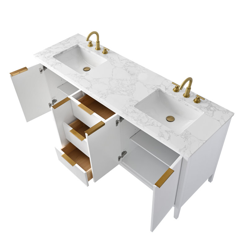 Meuble-lavabo double 72 po Bilroy, Blanc