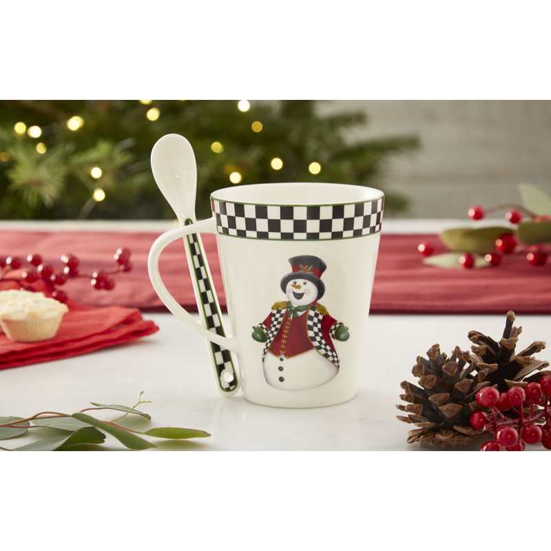 Black & White Mug and Spoon Set