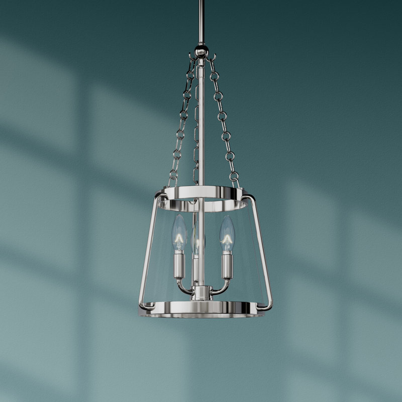 Adabella 11.75" 3-Light Pendant - Polished Nickel, Polished Nickel, 21.75" H x 11.75" W x 11.75" D, 3 Lights