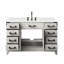 Meuble-lavabo simple en chêne blanc 48 po X P 22 po D, plateau en marbre de culture et robinet-117980211