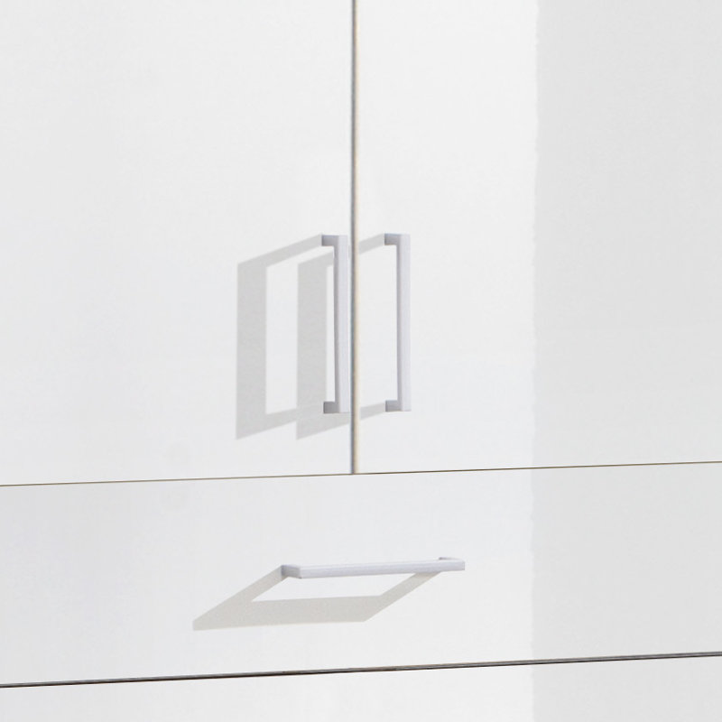 Baller 4 Door Manufactured Wood Wardrobe, Alpine white, Pearl-gloss white/Alpine white