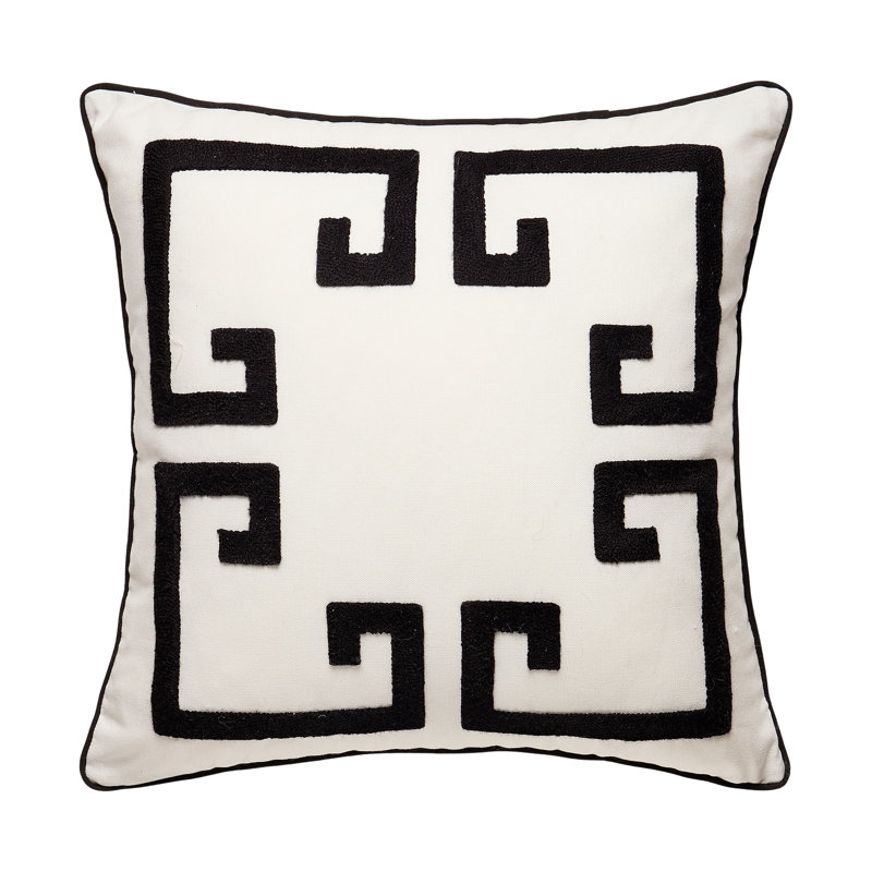 Dee Ocleppo Greek Key Embroidered Square Pillow
