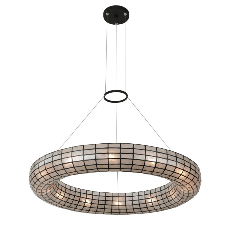 Lustre Sanibel 33 po à 12 douilles, noir mat, 4" H x 33" W x 33" D