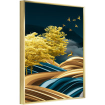 Designart - Parkland Trails Photography Canvas Art Print - Yellow - 40 in. Wide x 30 in. High