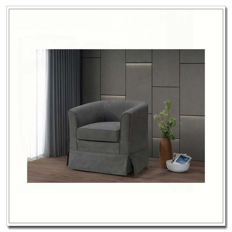 Fauteuil demi-tonneau pivotant de 28 po Tucker, Gris