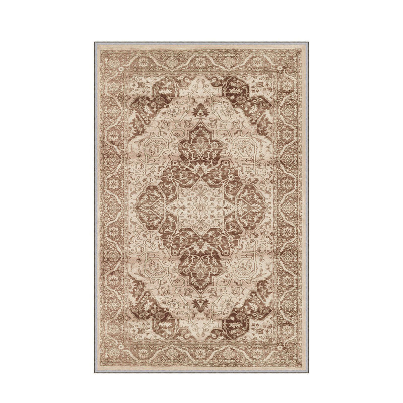 Stylish Woven Carpet, 5.2 x 7.5 Feet | 100% Polyester, 0.3 in Pile Height, Antibacterial, Non-Slip PVC Dot Underside | Machine Washable, 3D Digital Print | Perfect for Living Room, Bedroom & Home Décor