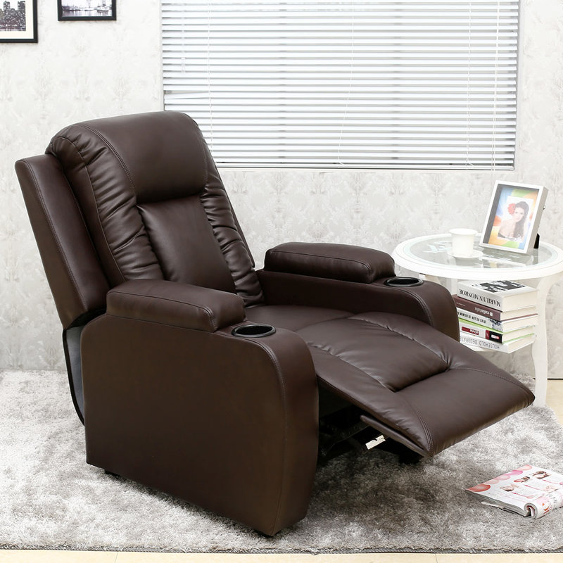 Adells Bonded Leather Manual Recliner, Brown