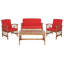 Ensemble de conversation de terrasse en bois massif pour 4 personnes Calhoun-903268894
