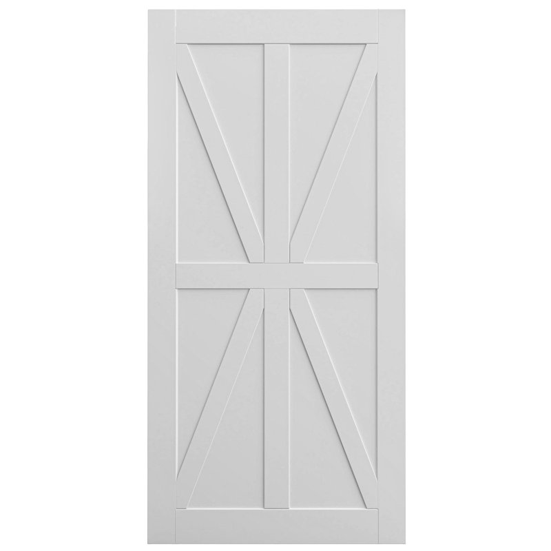Porte de grange à panneaux en bois manufacturé sans finition sans trousse de quincaillerie d'installation, 32 po x 80 po