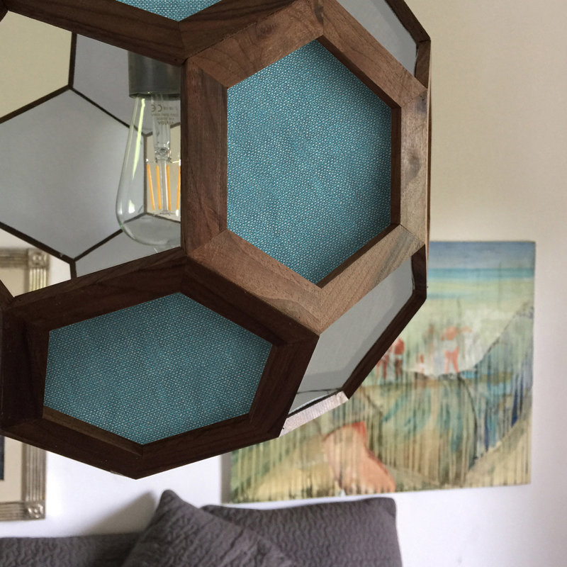 Chevalier 1 - Light Oil Pendant, Walnut/Light Blue
