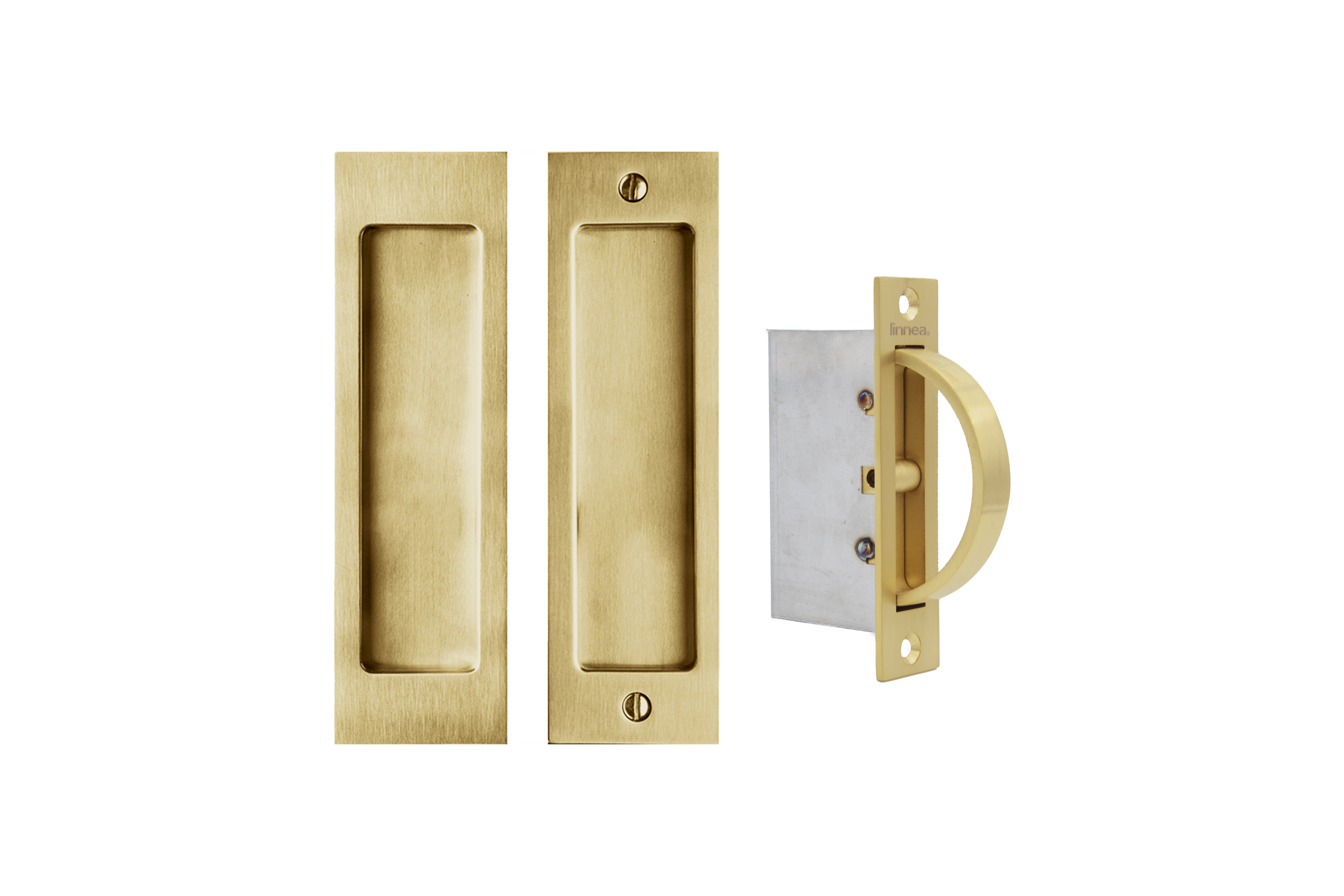 Linnea Pocket Door Hardware - Rectangle Passage Set with Edge Pull ...