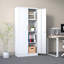 Armoire de rangement en métal 71 po, armoire verrouillable en acier à outils avec portes et 3 tablettes réglables-1549980699