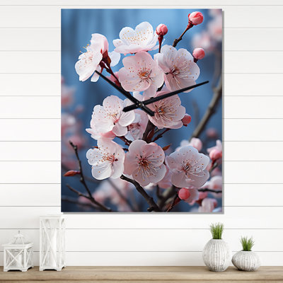 Horloge murale fleurs et fleurs pastel II