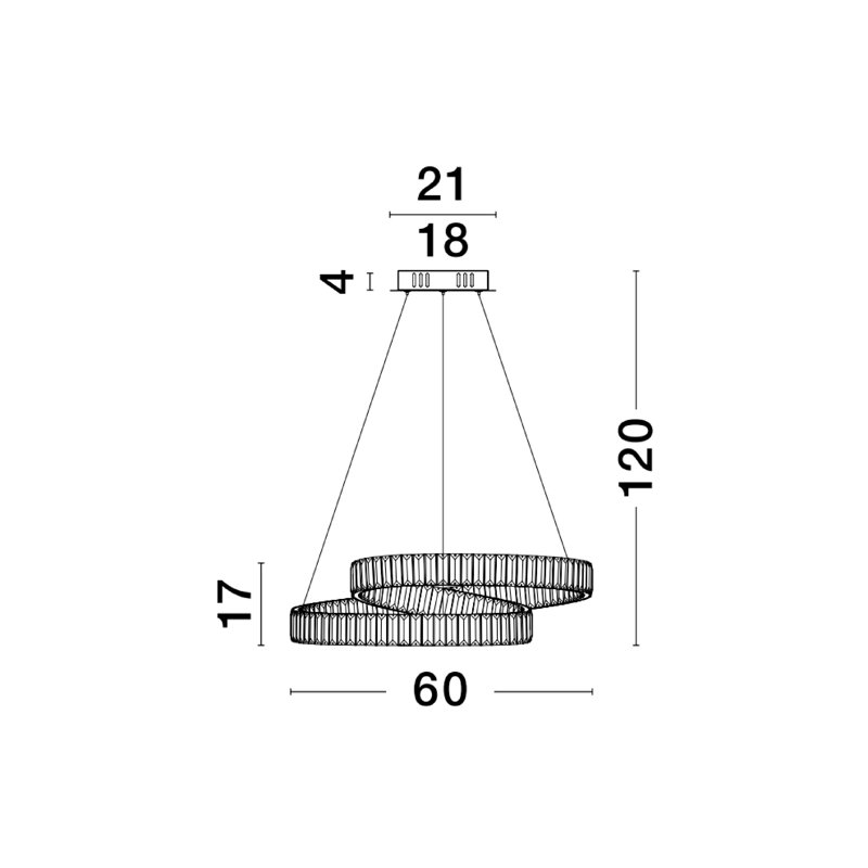 CONCETO 1 - Light Chrome LED Crystal Pendant